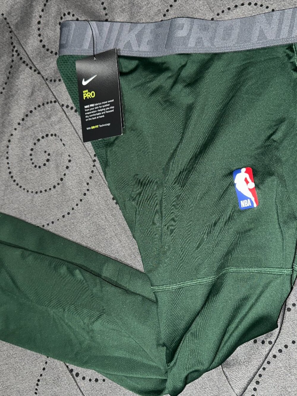 NIKE PRO NBA BASKETBALL DARK GREEN TIGHT LEGGINGS PANTS SIZE 2XL OR M MEN $70.00